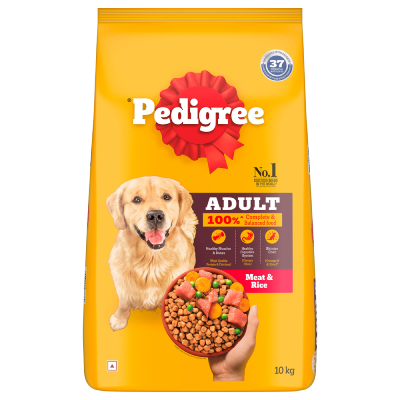 7563517-1_Pedigree Adult Meat & Rice_10 Kg_FOP 7563517-1_Pedigree Adult Meat & Rice_10 Kg_FOP